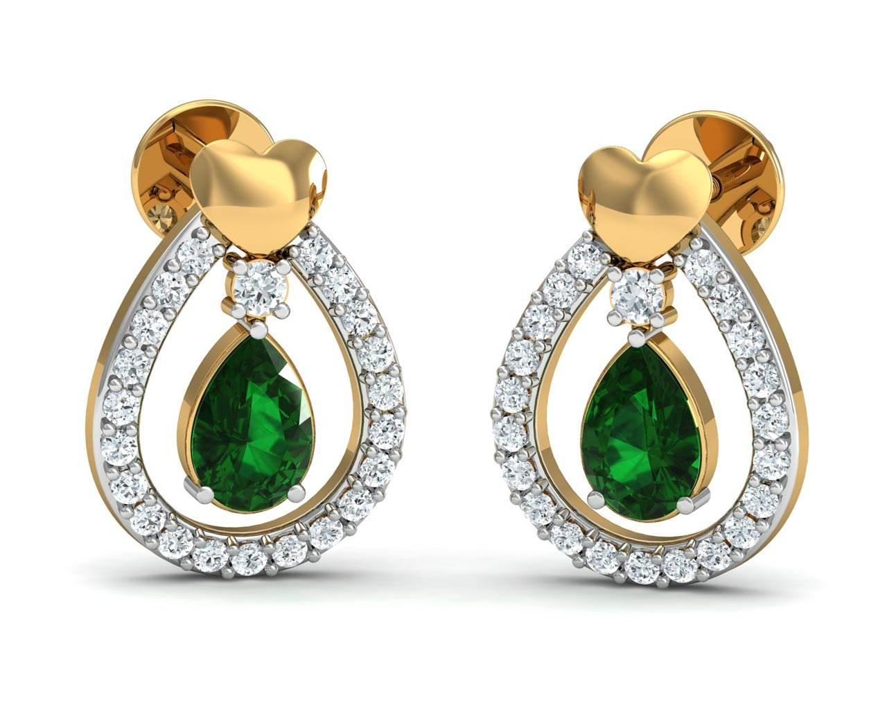 Ameena Emerald & Diamond Earrings - Jewelslane