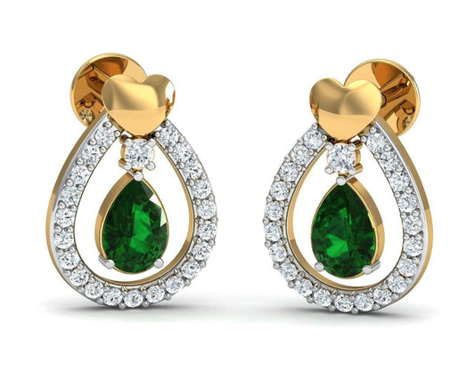 Ameena Emerald & Diamond Earrings - Jewelslane