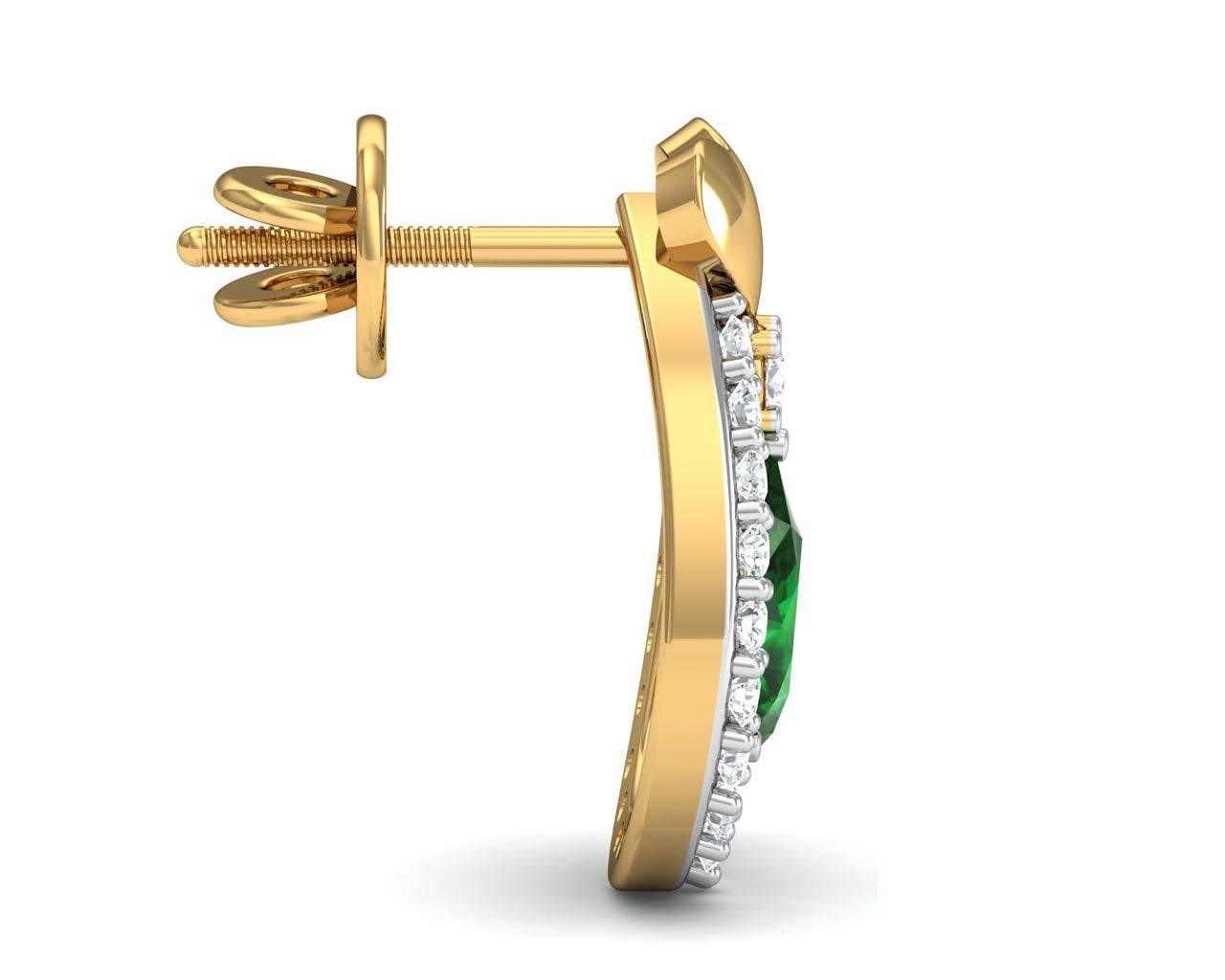 Ameena Emerald & Diamond Earrings - Jewelslane