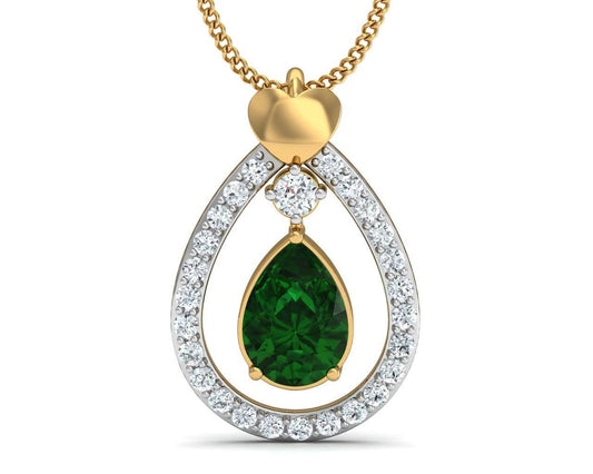 Ameena Emerald Diamond Pendant Primary Image