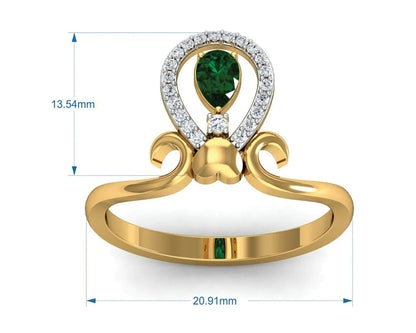 Ameena Emerald Diamond Ring - Jewelslane