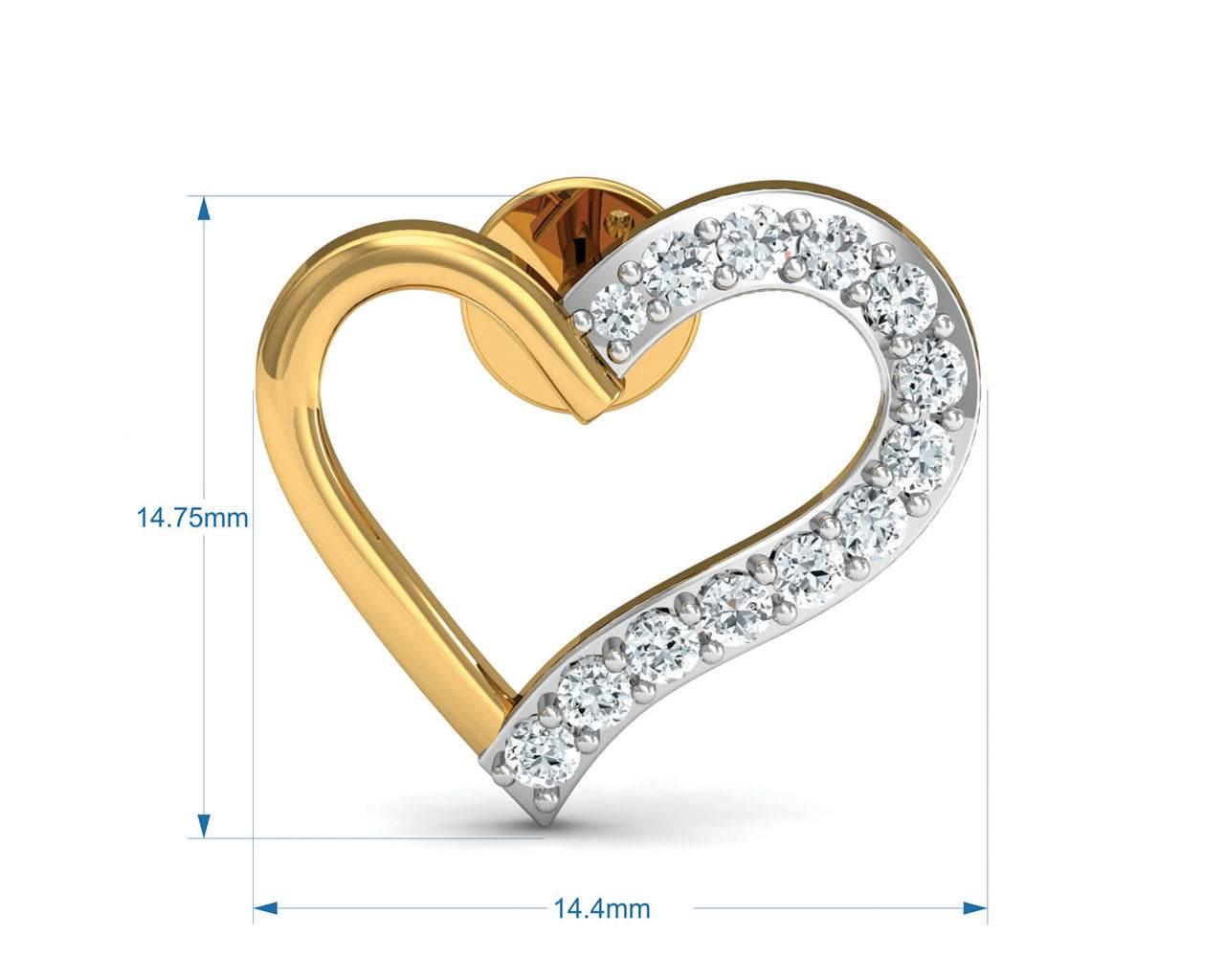 Amia Diamond Heart Earrings - Jewelslane