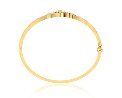 Amya Diamond Half Bangle In Gold - Jewelslane
