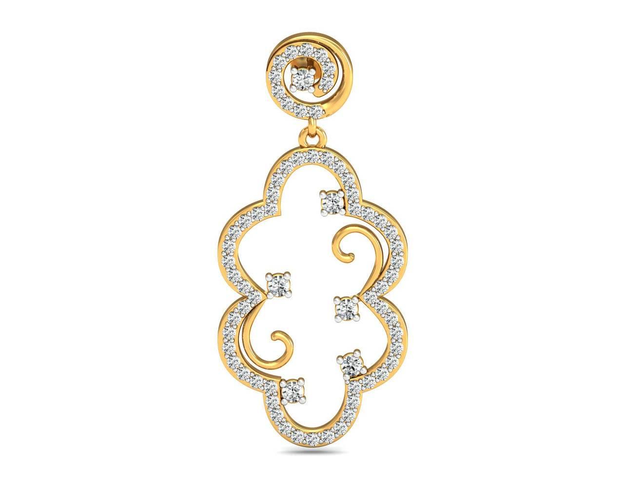 Anan Diamond Gold Danglers - Jewelslane