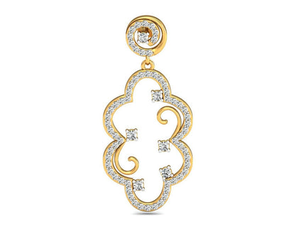 Anan Diamond Gold Danglers - Jewelslane