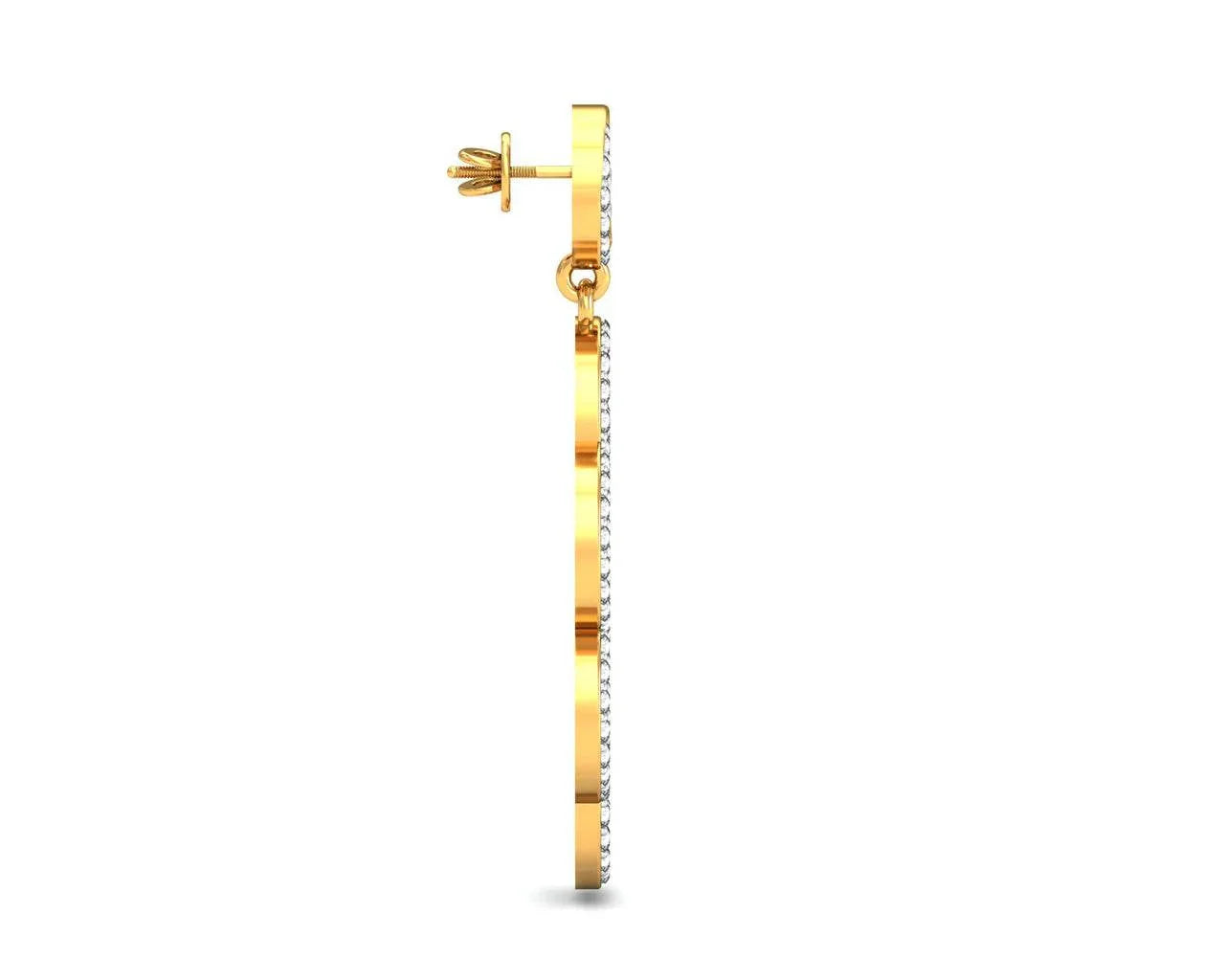 Anan Diamond Gold Danglers - Jewelslane