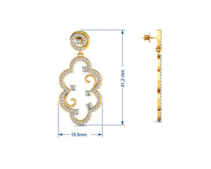 Anan Diamond Gold Danglers - Jewelslane