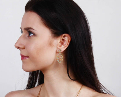 Anan Diamond Gold Danglers - Jewelslane