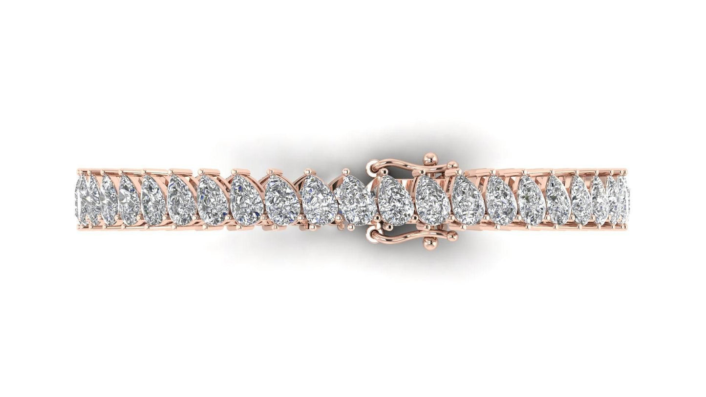 Ananya Pear Shape Lab Grown Diamond Tennis Bracelet in Gold - Jewelslane