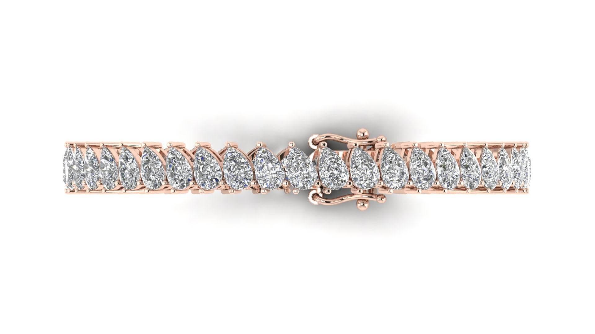 Ananya Pear Shape Lab Grown Diamond Tennis Bracelet in Gold - Jewelslane