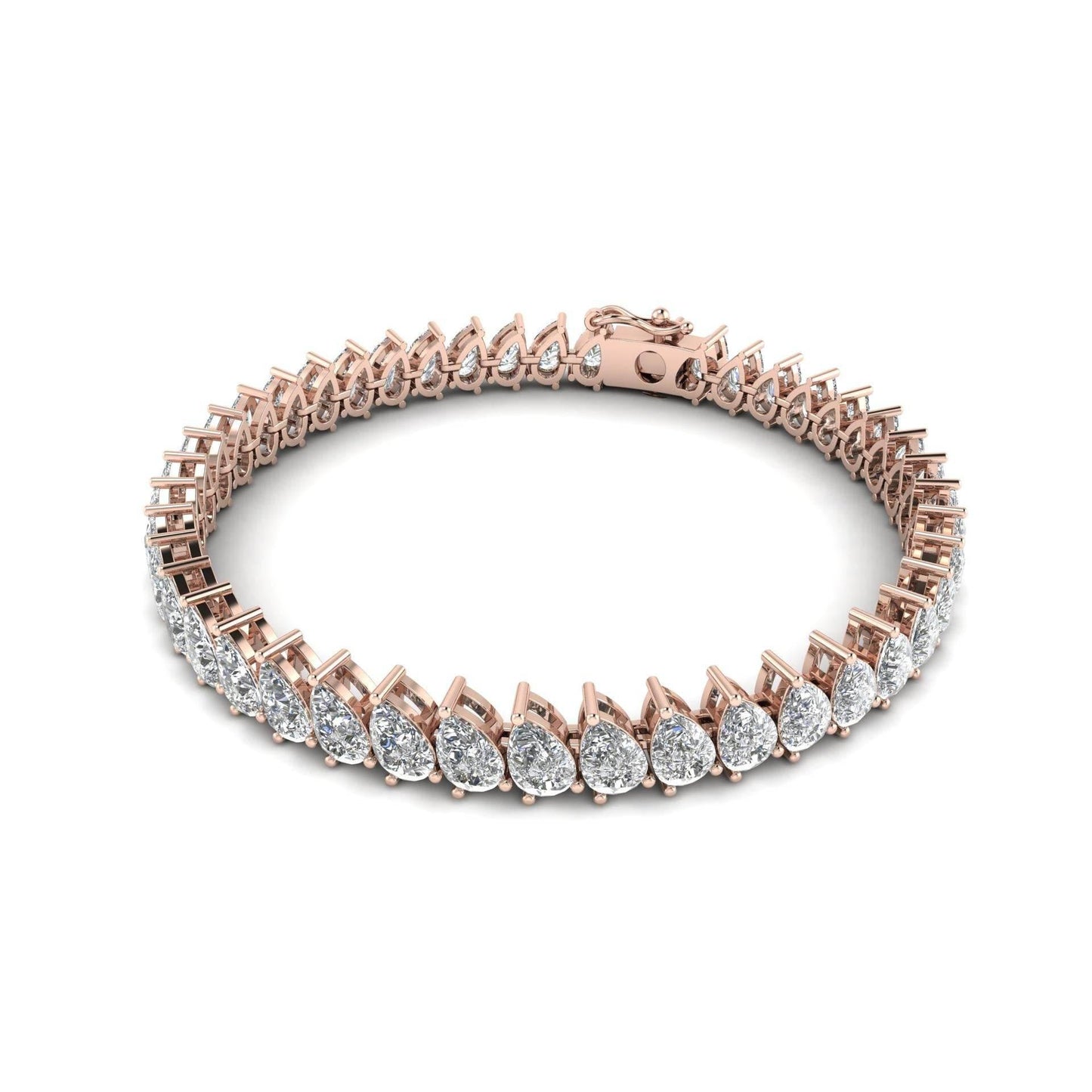 Ananya Pear Shape Lab Grown Diamond Tennis Bracelet in Gold - Jewelslane