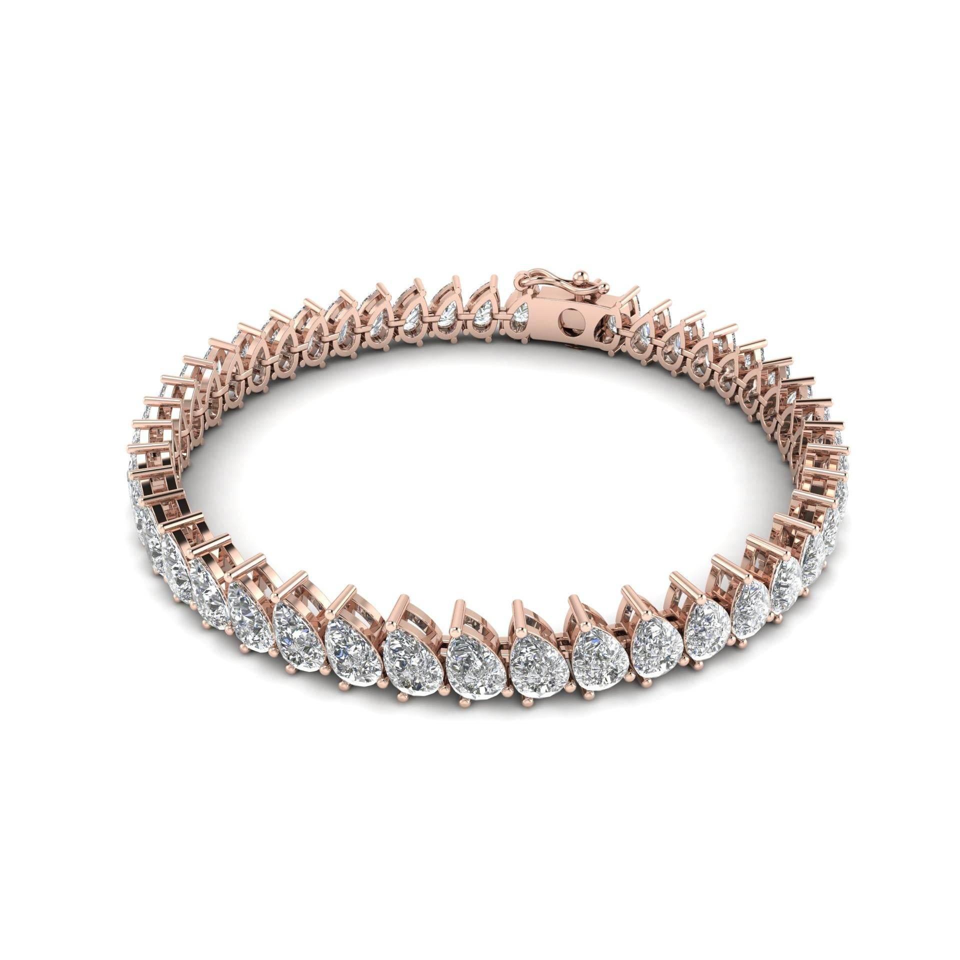 Ananya Pear Shape Lab Grown Diamond Tennis Bracelet in Gold - Jewelslane