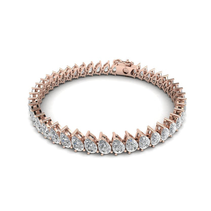 Ananya Pear Shape Lab Grown Diamond Tennis Bracelet in Gold - Jewelslane