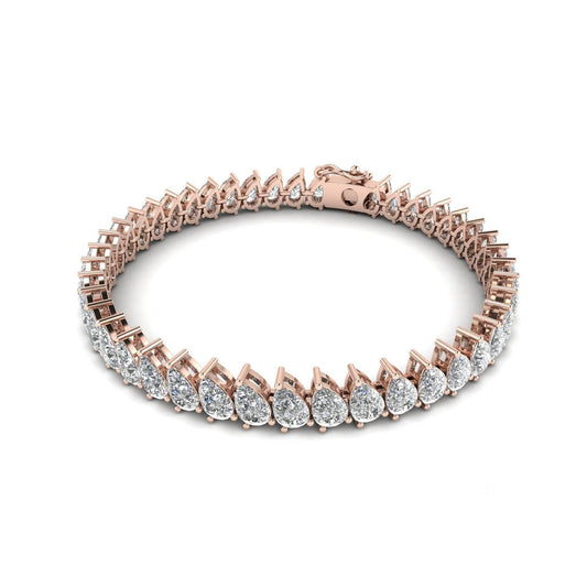 Ananya Pear Shape Lab Grown Diamond Tennis Bracelet in Gold - Jewelslane