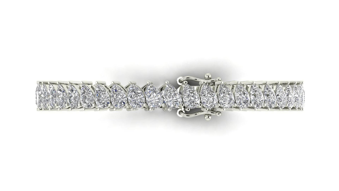 Ananya Pear Shape Lab Grown Diamond Tennis Bracelet in Gold - Jewelslane