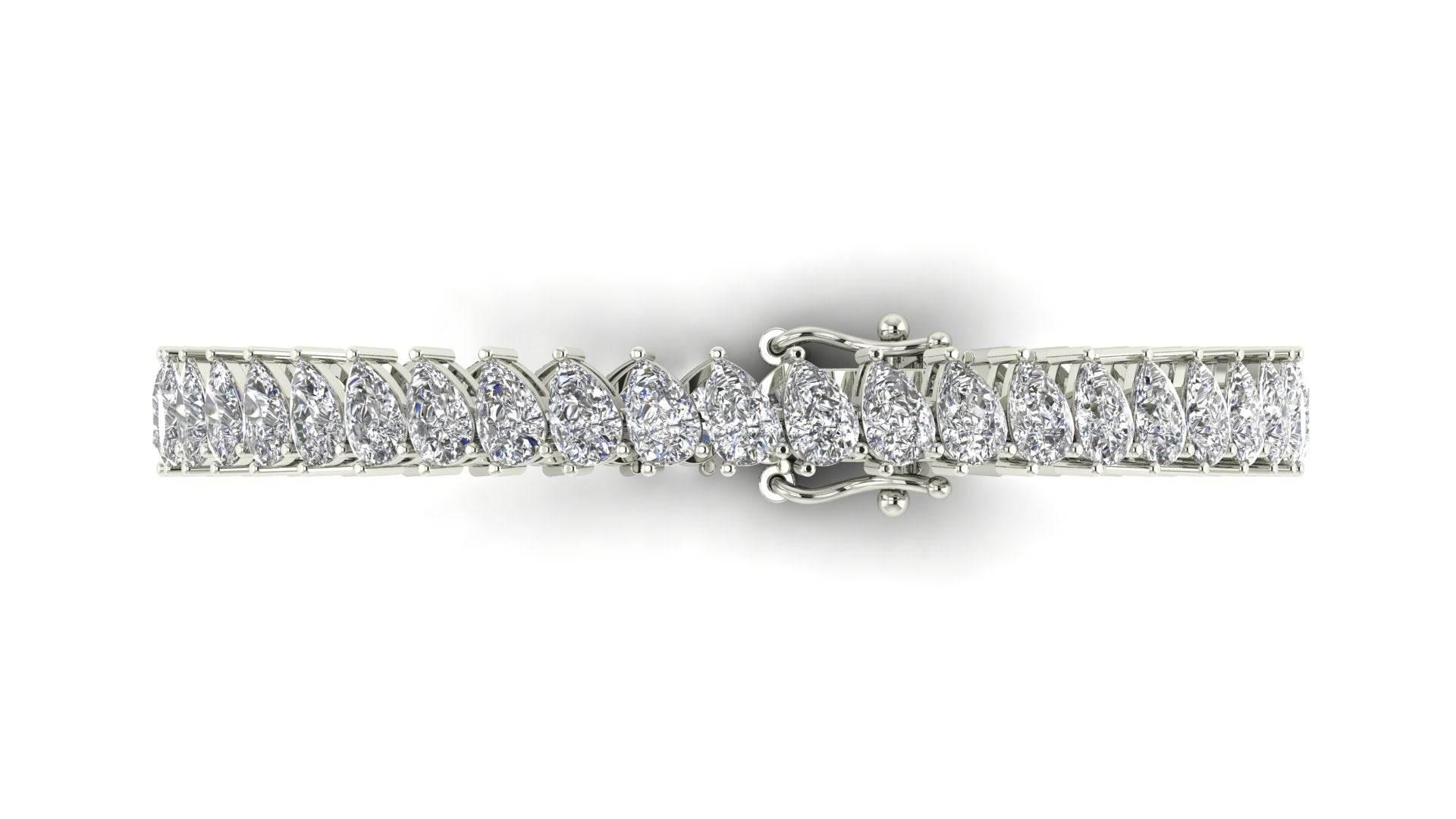 Ananya Pear Shape Lab Grown Diamond Tennis Bracelet in Gold - Jewelslane