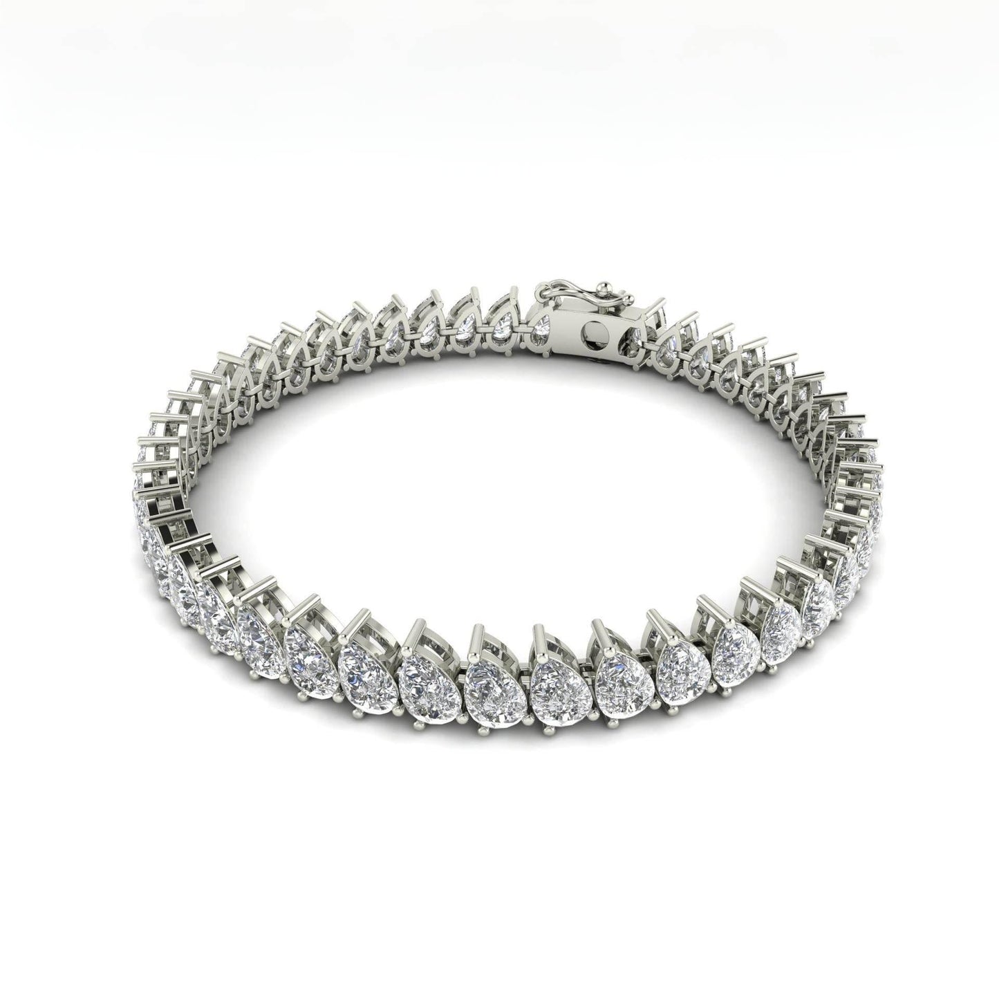 Ananya Pear Shape Lab Grown Diamond Tennis Bracelet in Gold - Jewelslane