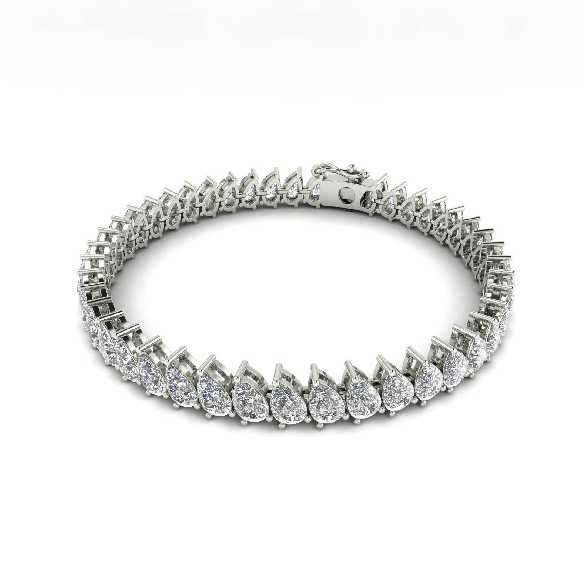 Ananya Pear Shape Lab Grown Diamond Tennis Bracelet in Gold - Jewelslane