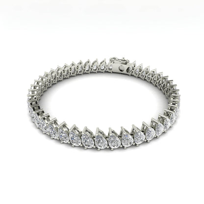 Ananya Pear Shape Lab Grown Diamond Tennis Bracelet in Gold - Jewelslane