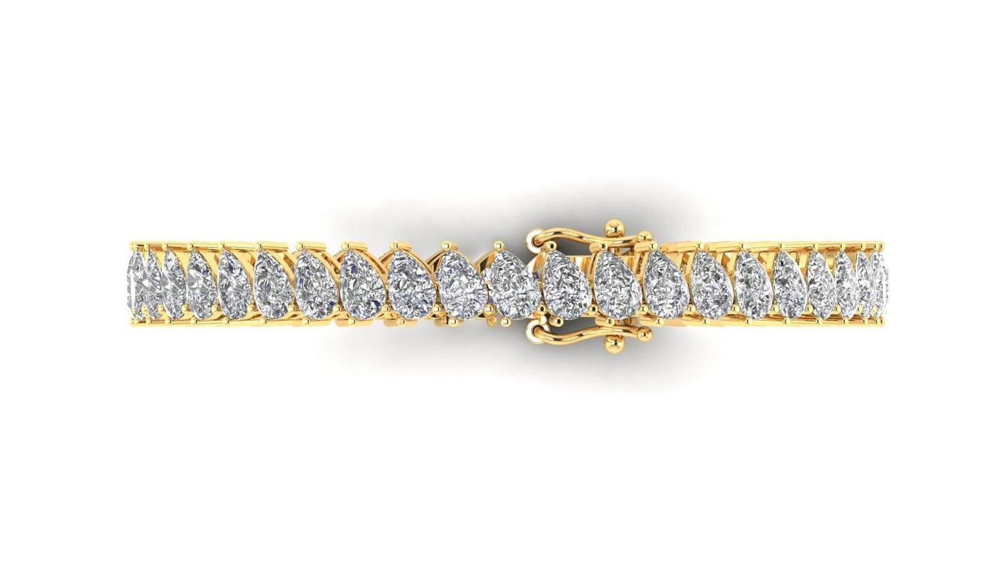 Ananya Pear Shape Lab Grown Diamond Tennis Bracelet in Gold - Jewelslane