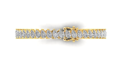 Ananya Pear Shape Lab Grown Diamond Tennis Bracelet in Gold - Jewelslane