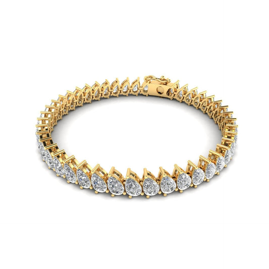 Ananya Pear Shape Lab Grown Diamond Tennis Bracelet in Gold - Jewelslane