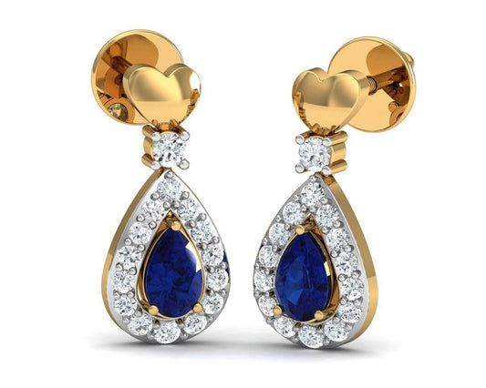 Anchita Sapphire Diamond Earrings - Jewelslane