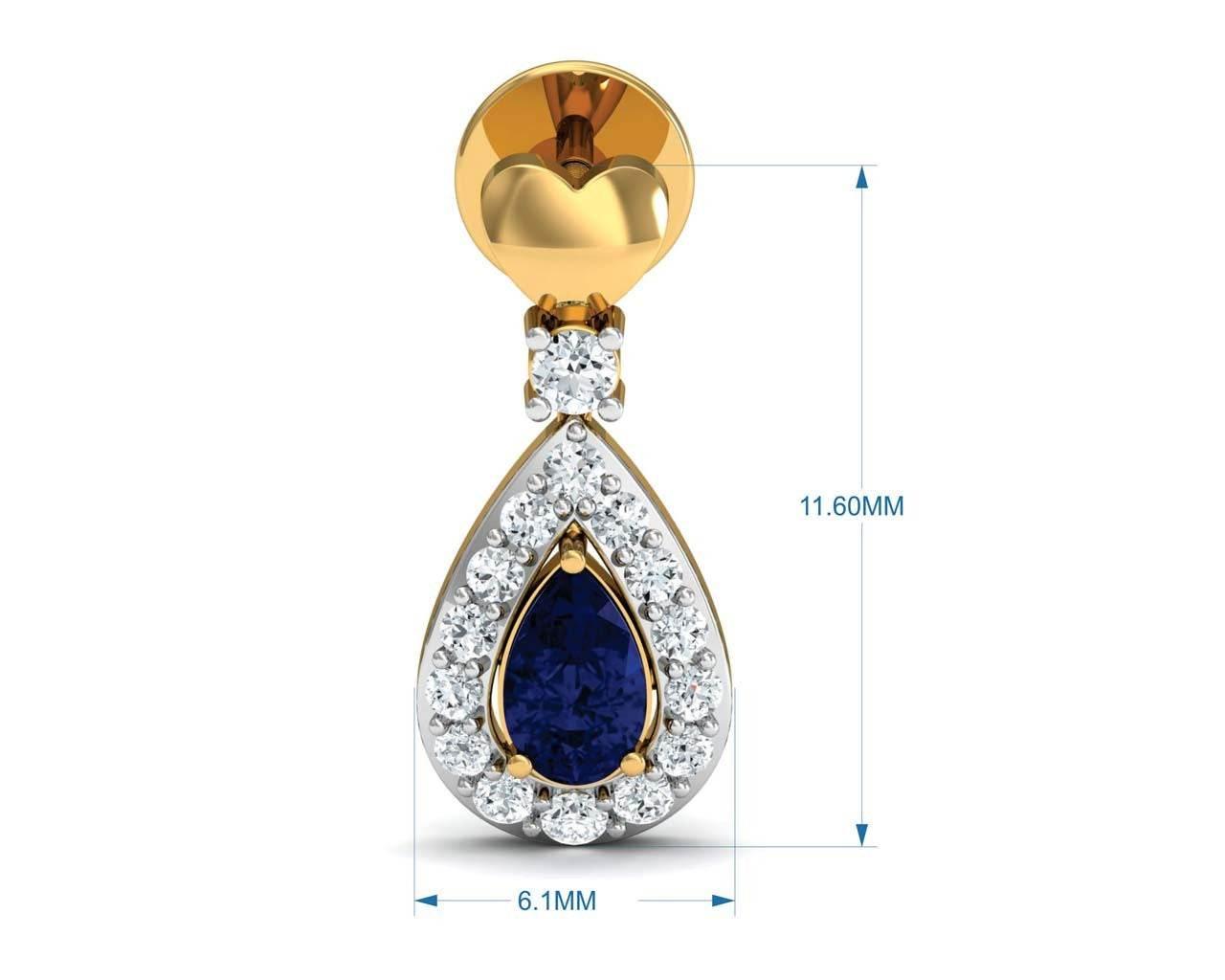 Anchita Sapphire Diamond Earrings - Jewelslane