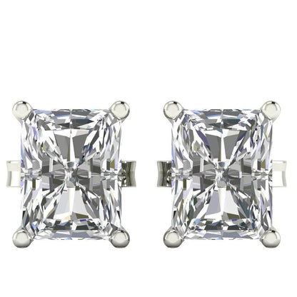 Aria Radiant Cut Lab Grown Diamond solitaire Earrings in Gold - Jewelslane