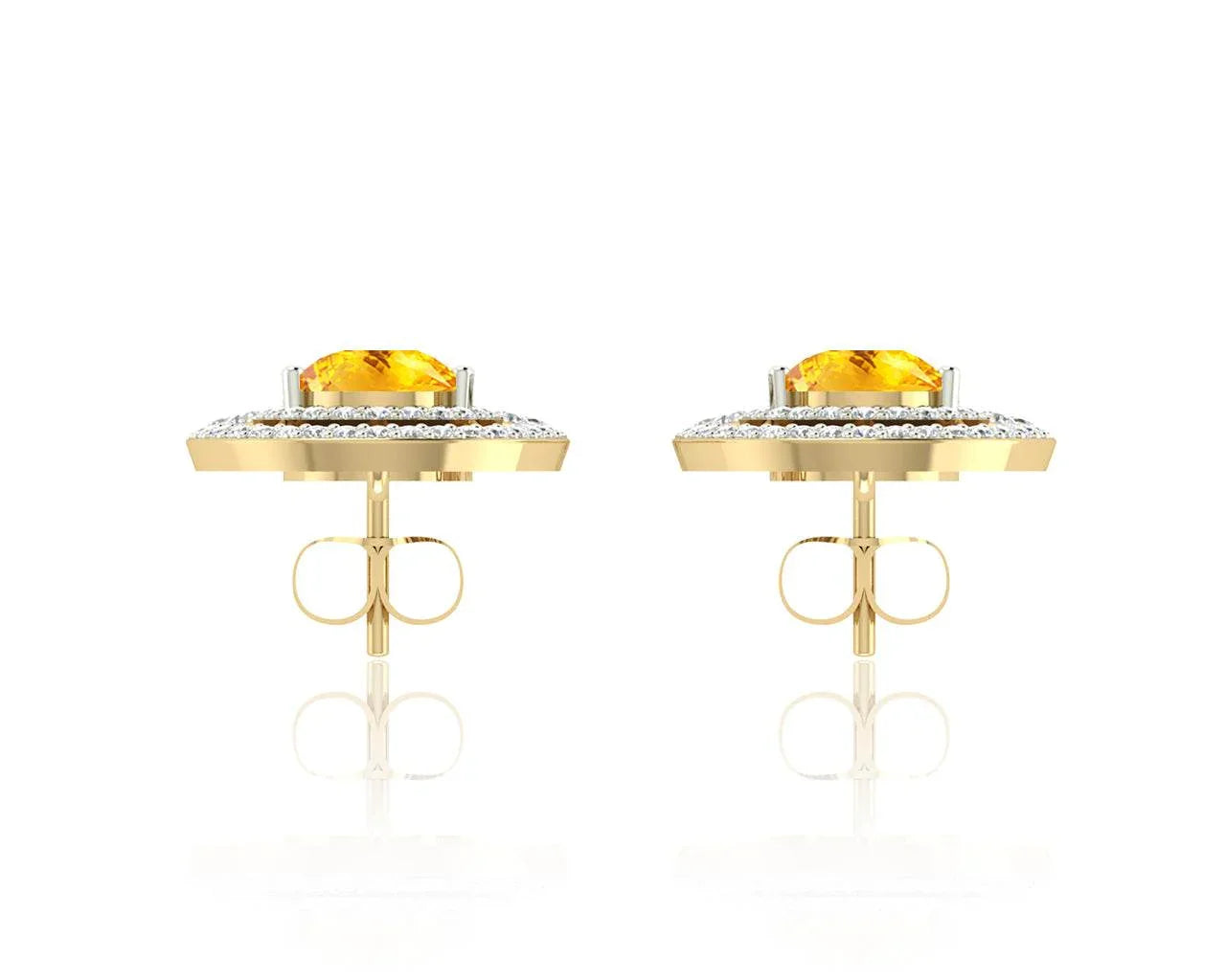Asin Citrine & diamond Dangle Earrings - Jewelslane