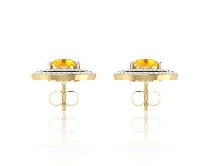 Asin Citrine & diamond Dangle Earrings - Jewelslane
