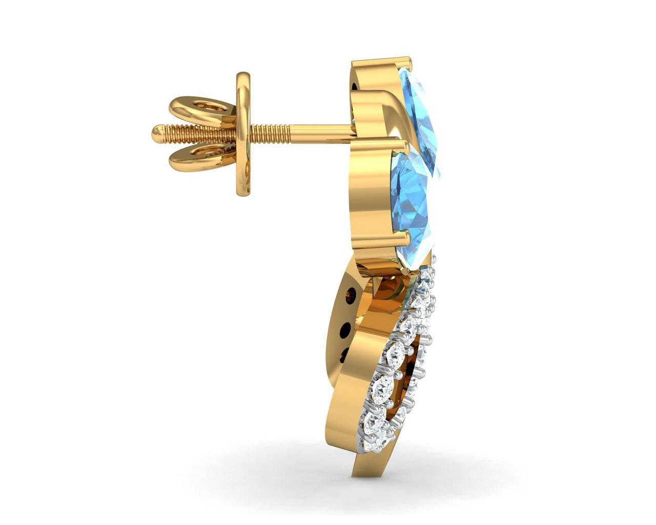Asmara Blue Topaz & Diamond Earrings - Jewelslane