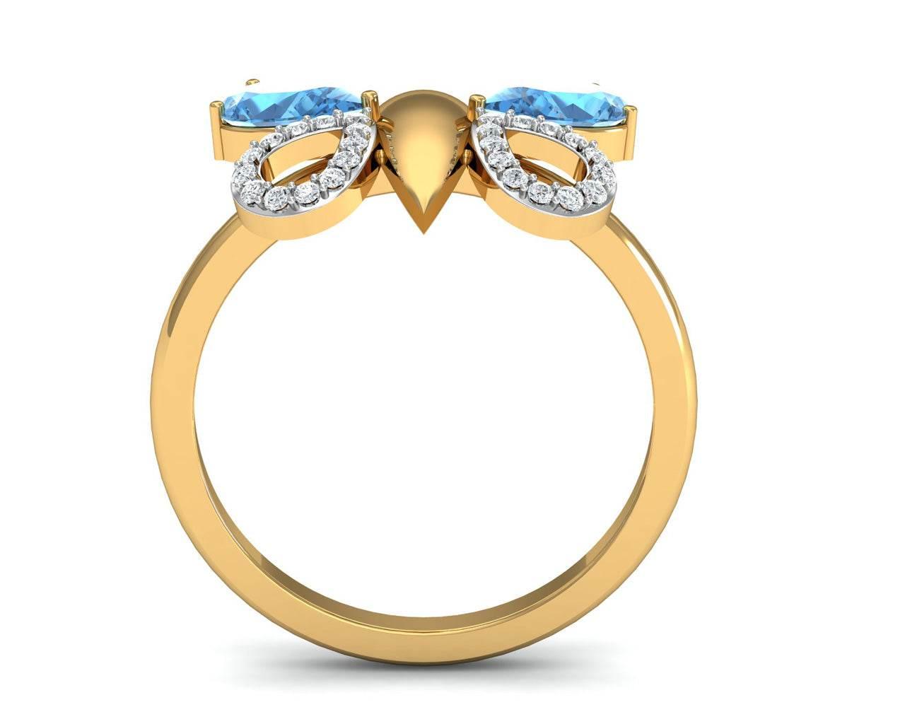 Asmara Blue Topaz & Diamond Ring - Jewelslane