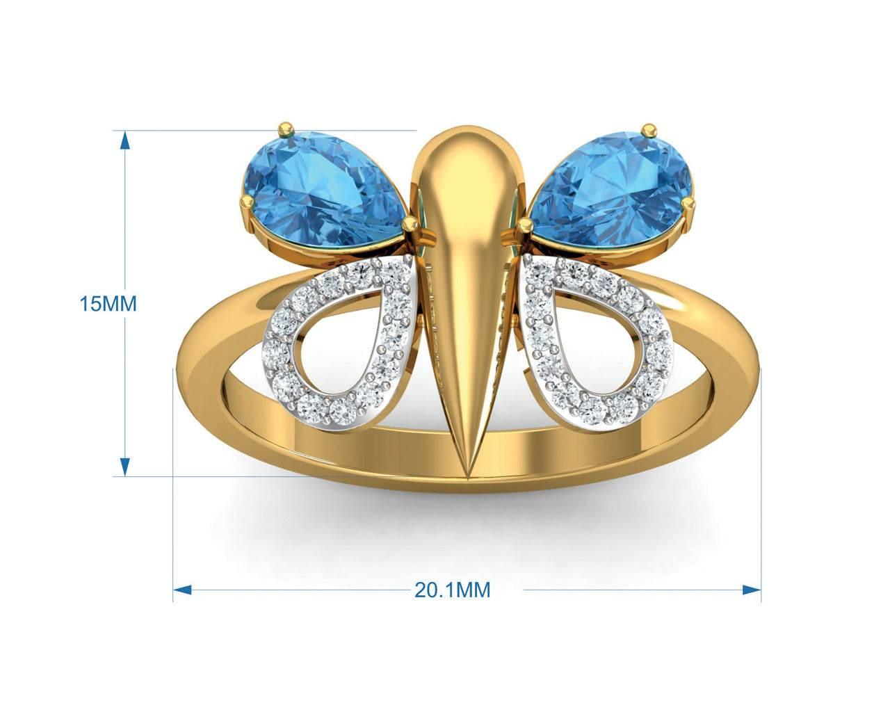 Asmara Blue Topaz & Diamond Ring - Jewelslane