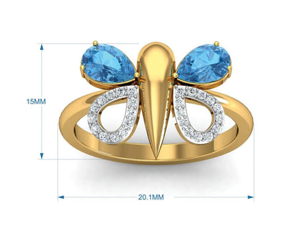 Asmara Blue Topaz & Diamond Ring - Jewelslane