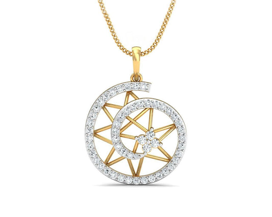 Astra Diamond pendant in 14k hallmarked Gold - Jewelslane