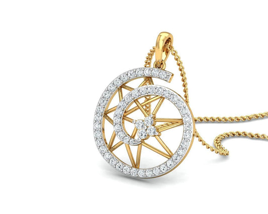 Astra Diamond pendant in 14k hallmarked Gold - Jewelslane