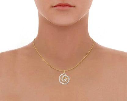 Astra Diamond pendant in 14k hallmarked Gold - Jewelslane