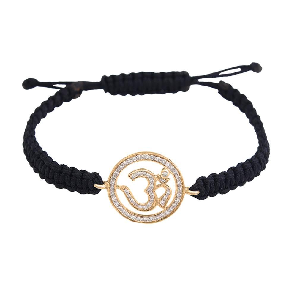 Om in Gold Bracelet with Diamonds - Jewelslane