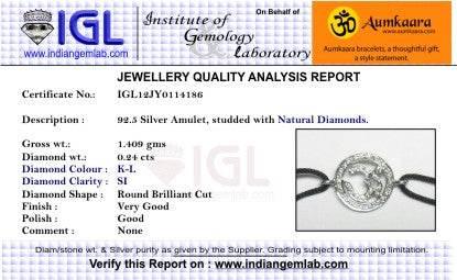 Om Bracelet in Silver with Forty-Two 0.24 Carats Diamonds - Jewelslane