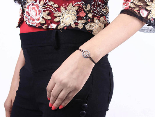 Om Inside Diamond Bracelet in Silver - Jewelslane