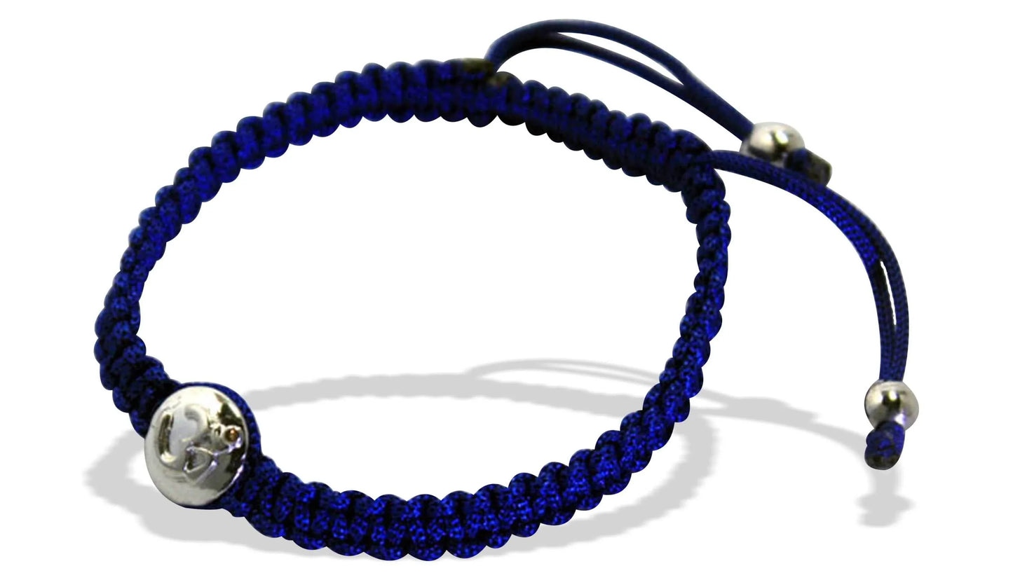 Om Braided Bracelet with Diamond in Silver - Jewelslane