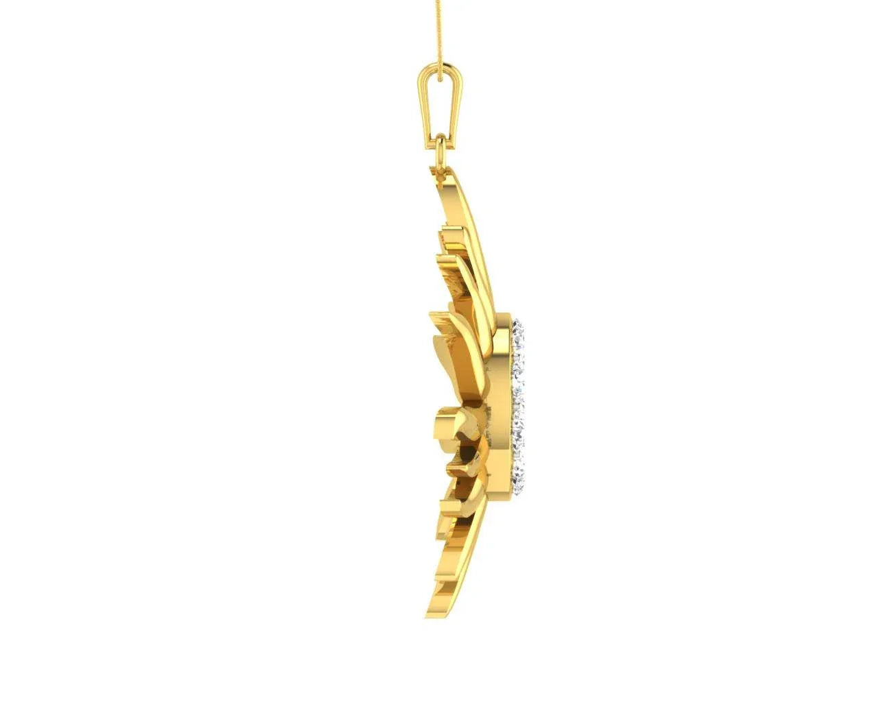 Auspicious sun pendant in gold & diamonds - Jewelslane