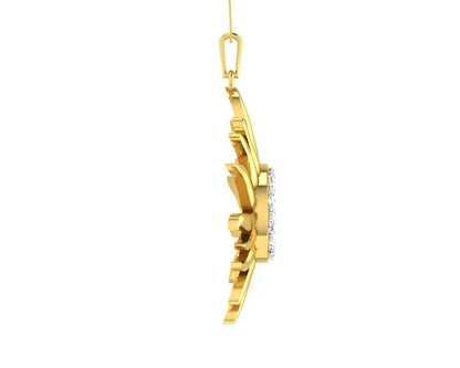 Auspicious sun pendant in gold & diamonds - Jewelslane