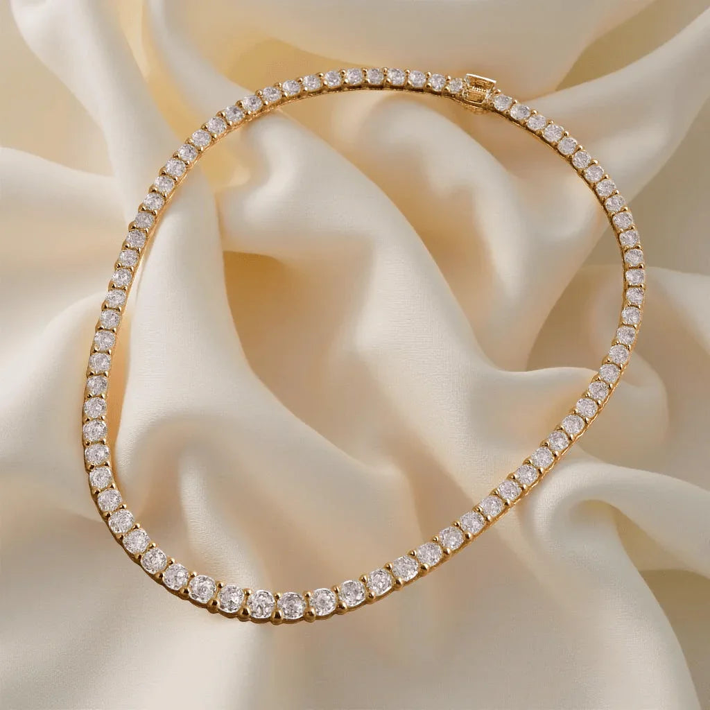 Ava Lab Grown Diamond Tennis Necklace In Gold - Jewelslane