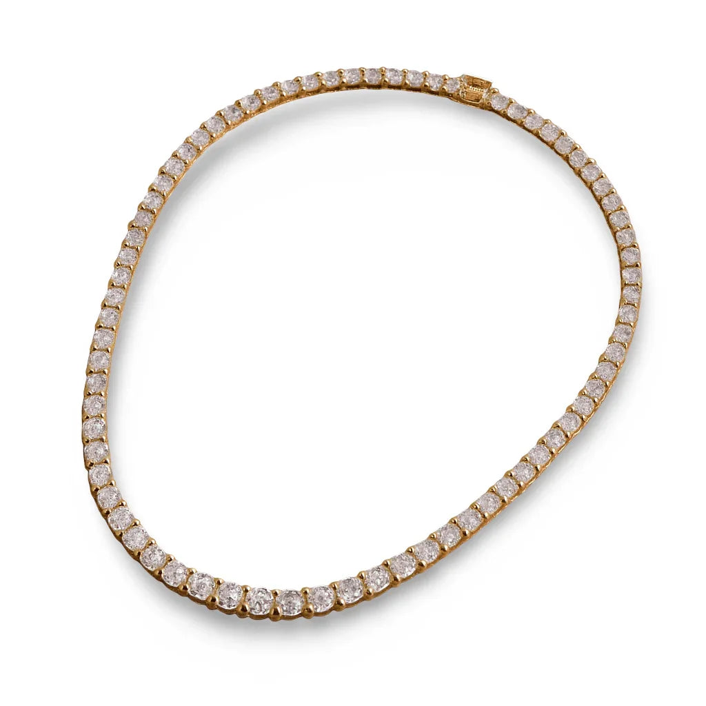 Ava Lab Grown Diamond Tennis Necklace In Gold - Jewelslane
