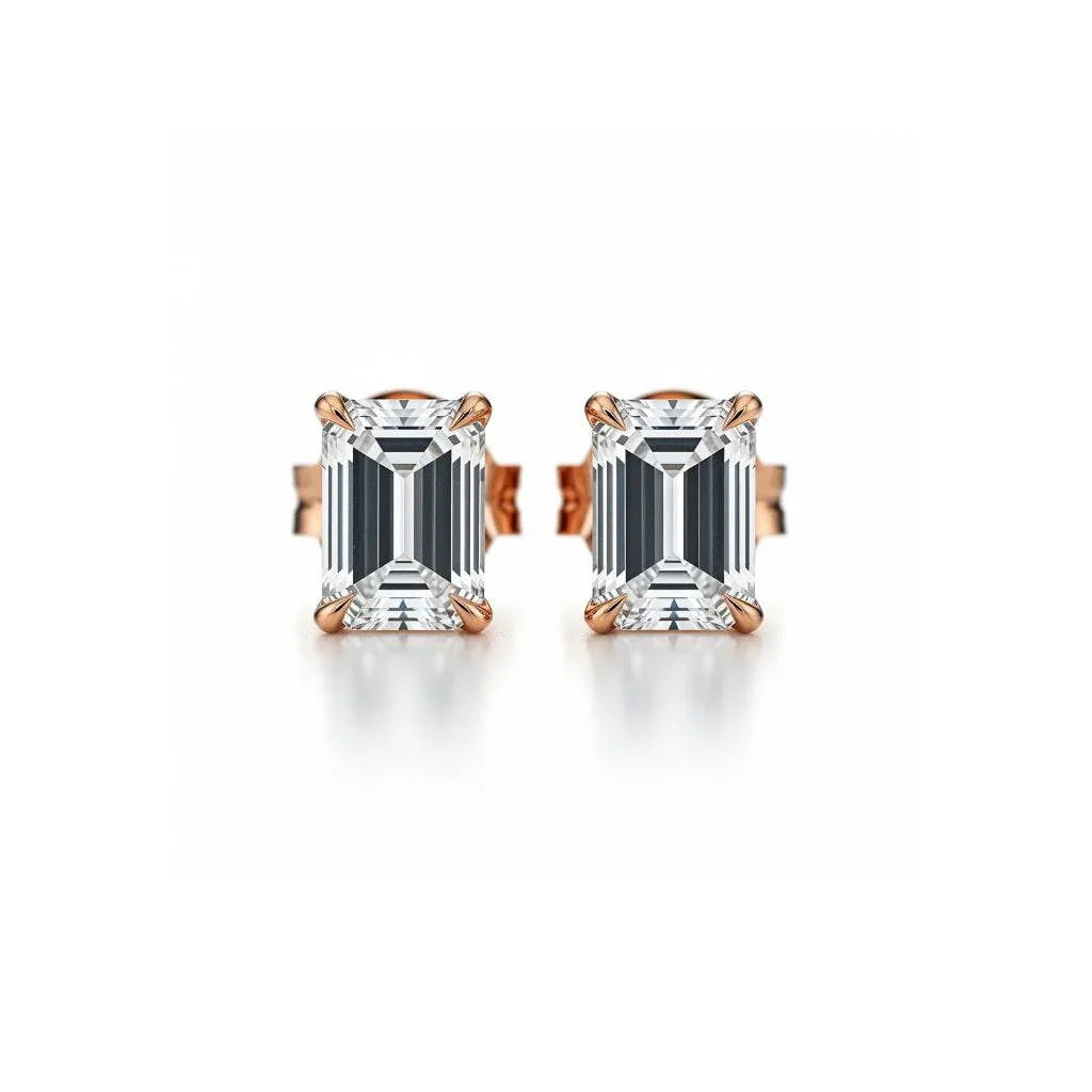 Baby Lab Diamond Solitaire Earrings in Princess, Heart, Oval, Round, Pear & Emerald Cuts – Available in Yellow Gold, Rose Gold & White Gold by JewelsLane