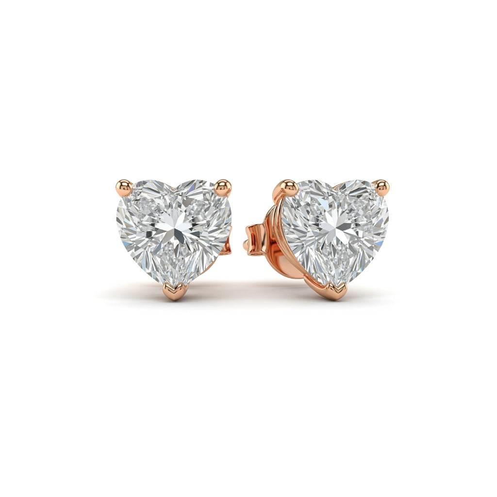Baby Lab Diamond Solitaire Earrings in Princess, Heart, Oval, Round, Pear & Emerald Cuts – Available in Yellow Gold, Rose Gold & White Gold by JewelsLane