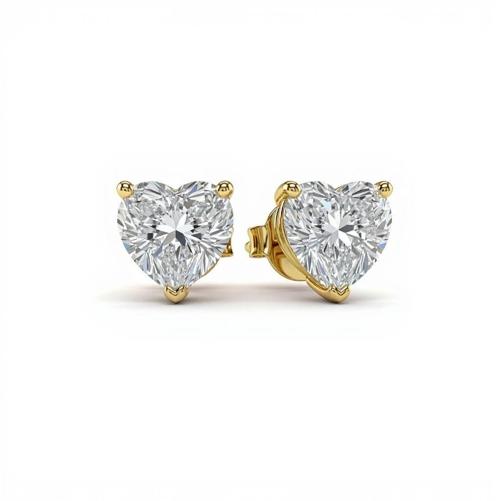 Baby Lab Diamond Solitaire Earrings in Princess, Heart, Oval, Round, Pear & Emerald Cuts – Available in Yellow Gold, Rose Gold & White Gold by JewelsLane