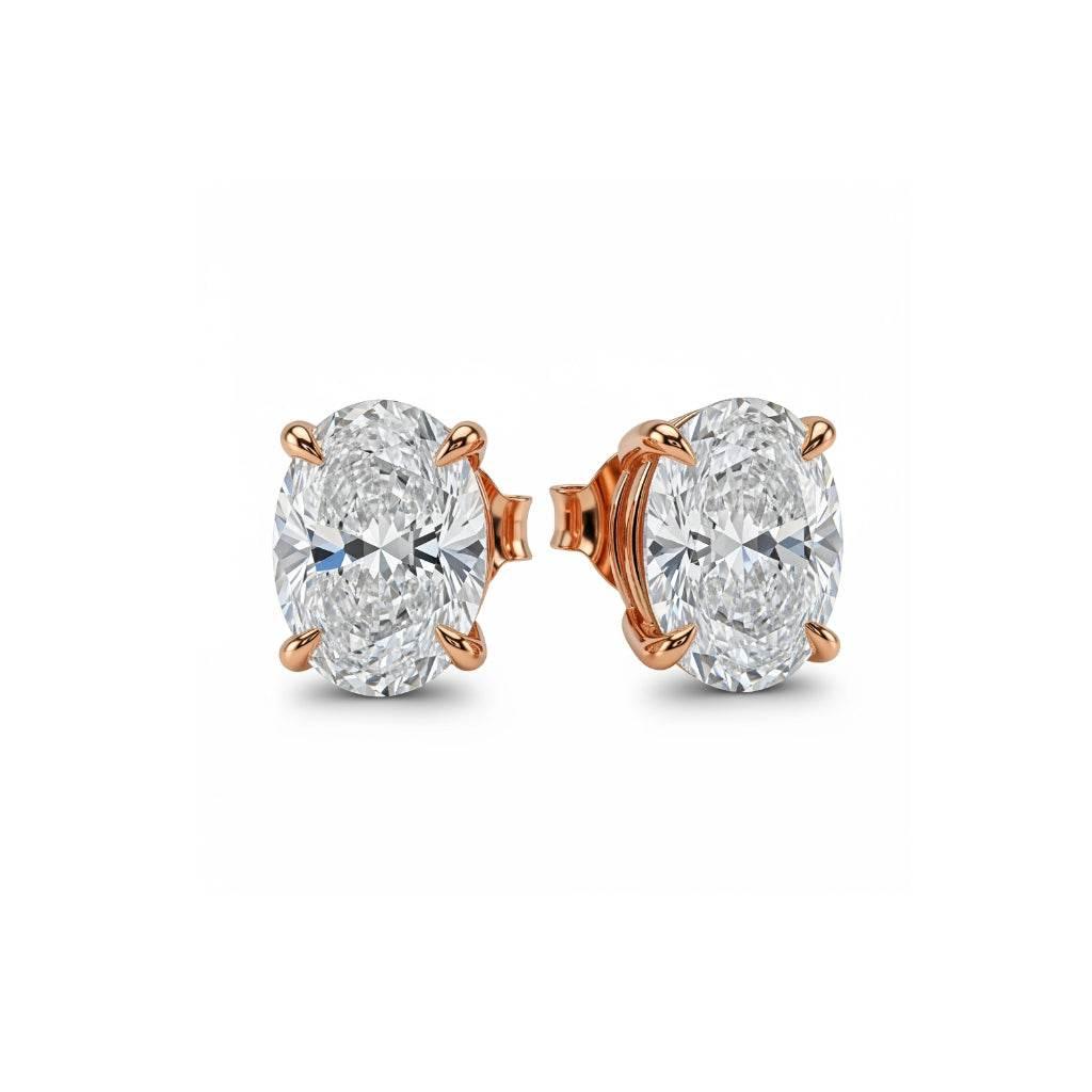 Baby Lab Diamond Solitaire Earrings in Princess, Heart, Oval, Round, Pear & Emerald Cuts – Available in Yellow Gold, Rose Gold & White Gold by JewelsLane